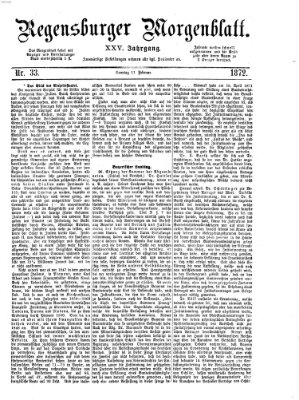 Regensburger Morgenblatt Sonntag 11. Februar 1872