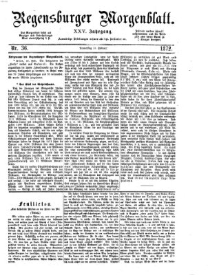 Regensburger Morgenblatt Donnerstag 15. Februar 1872