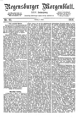 Regensburger Morgenblatt Sonntag 14. April 1872