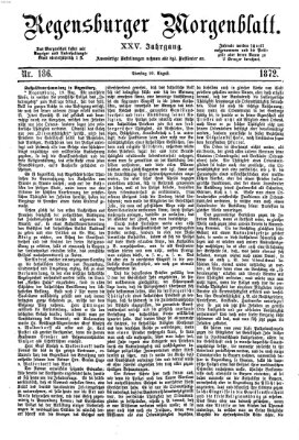 Regensburger Morgenblatt Dienstag 20. August 1872