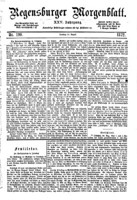 Regensburger Morgenblatt Samstag 24. August 1872