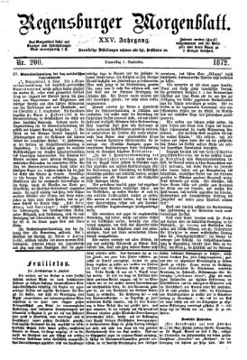 Regensburger Morgenblatt Donnerstag 5. September 1872