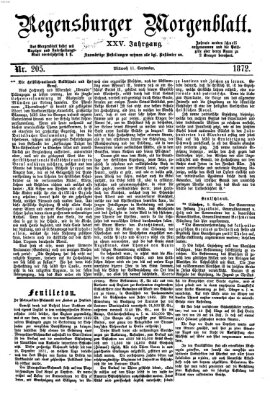 Regensburger Morgenblatt Mittwoch 11. September 1872