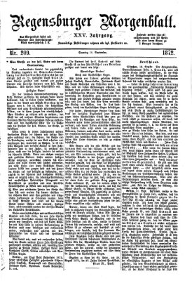 Regensburger Morgenblatt Sonntag 15. September 1872