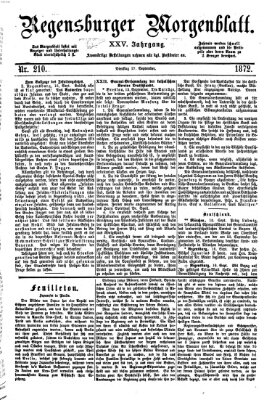 Regensburger Morgenblatt Dienstag 17. September 1872