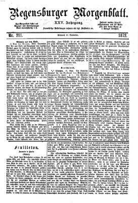 Regensburger Morgenblatt Mittwoch 18. September 1872