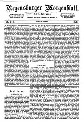 Regensburger Morgenblatt Freitag 20. September 1872