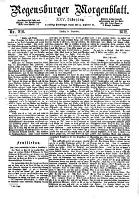 Regensburger Morgenblatt Dienstag 24. September 1872