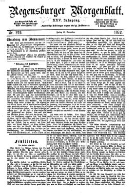 Regensburger Morgenblatt Freitag 27. September 1872