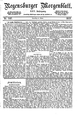 Regensburger Morgenblatt Donnerstag 24. Oktober 1872