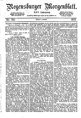 Regensburger Morgenblatt Mittwoch 6. November 1872