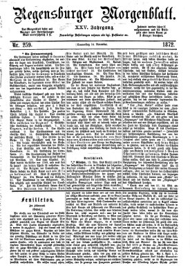 Regensburger Morgenblatt Donnerstag 14. November 1872