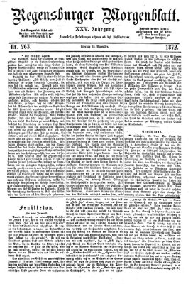 Regensburger Morgenblatt Dienstag 19. November 1872