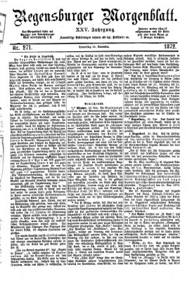 Regensburger Morgenblatt Donnerstag 28. November 1872