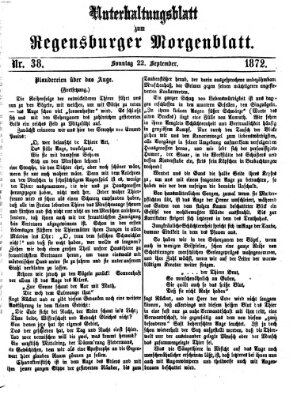 Regensburger Morgenblatt. Unterhaltungsblatt zum Regensburger Morgenblatt (Regensburger Morgenblatt) Sonntag 22. September 1872