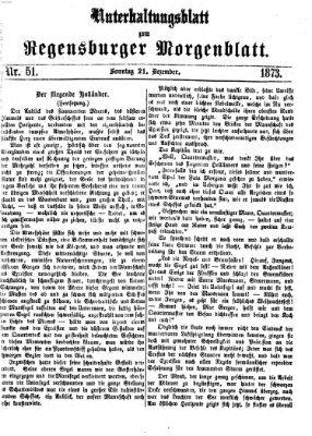 Regensburger Morgenblatt. Unterhaltungsblatt zum Regensburger Morgenblatt (Regensburger Morgenblatt) Sonntag 21. Dezember 1873