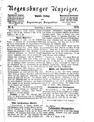 Regensburger Anzeiger Donnerstag 4. Januar 1872