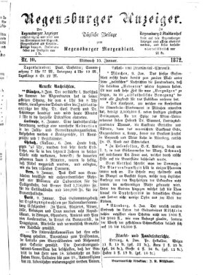 Regensburger Anzeiger Mittwoch 10. Januar 1872