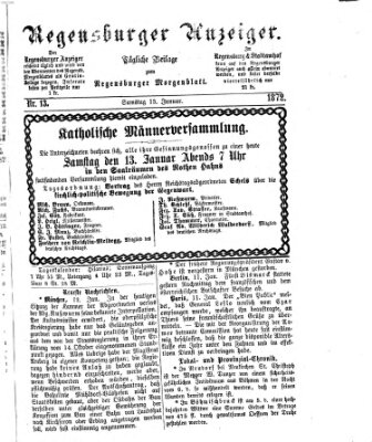 Regensburger Anzeiger Samstag 13. Januar 1872