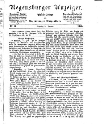 Regensburger Anzeiger Sonntag 14. Januar 1872