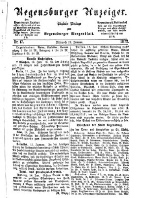 Regensburger Anzeiger Mittwoch 17. Januar 1872