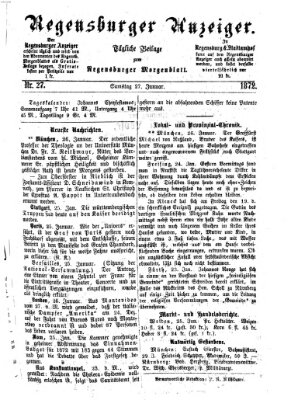 Regensburger Anzeiger Samstag 27. Januar 1872