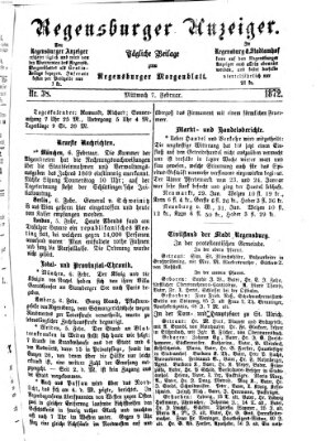 Regensburger Anzeiger Mittwoch 7. Februar 1872