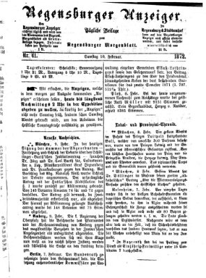 Regensburger Anzeiger Samstag 10. Februar 1872