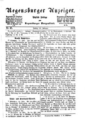 Regensburger Anzeiger Freitag 16. Februar 1872