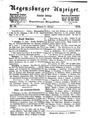 Regensburger Anzeiger Mittwoch 28. Februar 1872