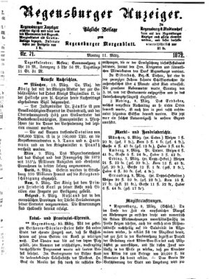 Regensburger Anzeiger Montag 11. März 1872