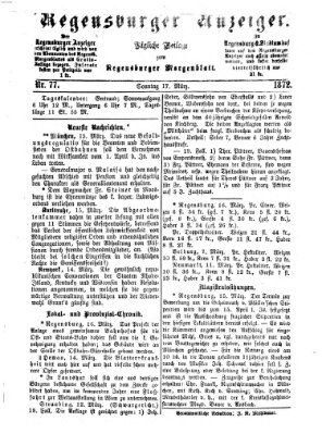 Regensburger Anzeiger Sonntag 17. März 1872