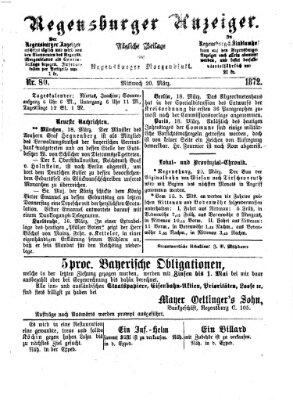 Regensburger Anzeiger Mittwoch 20. März 1872