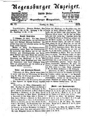 Regensburger Anzeiger Samstag 23. März 1872