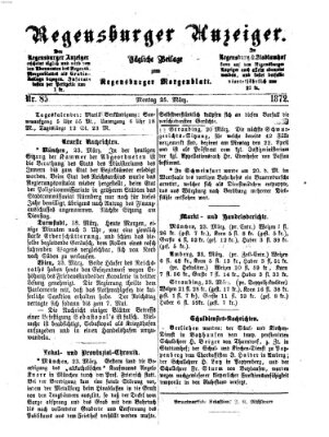 Regensburger Anzeiger Montag 25. März 1872