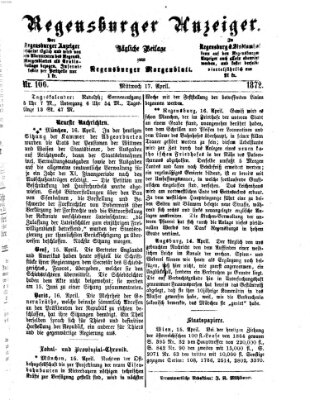 Regensburger Anzeiger Mittwoch 17. April 1872