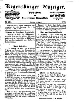 Regensburger Anzeiger Freitag 19. April 1872