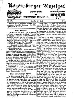 Regensburger Anzeiger Samstag 27. April 1872