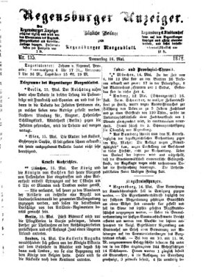 Regensburger Anzeiger Donnerstag 16. Mai 1872