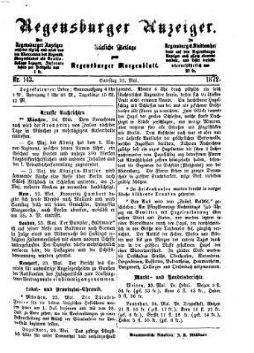 Regensburger Anzeiger Samstag 25. Mai 1872