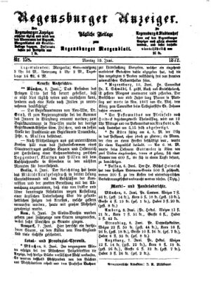 Regensburger Anzeiger Montag 10. Juni 1872