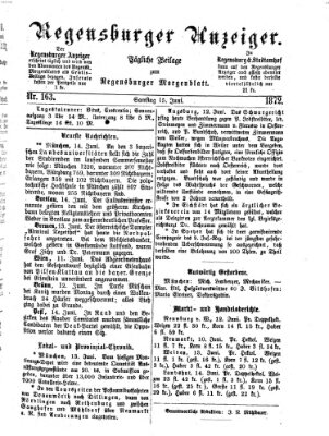 Regensburger Anzeiger Samstag 15. Juni 1872