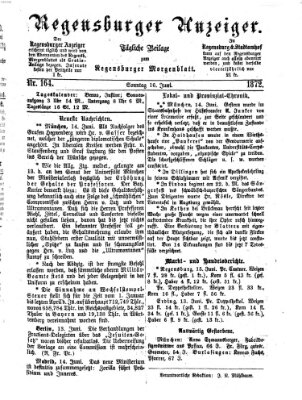 Regensburger Anzeiger Sonntag 16. Juni 1872