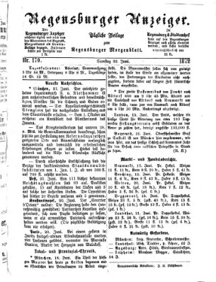 Regensburger Anzeiger Samstag 22. Juni 1872