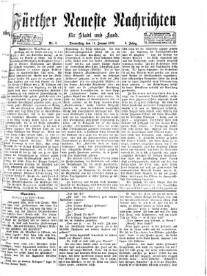 Fürther neueste Nachrichten für Stadt und Land (Fürther Abendzeitung) Donnerstag 11. Januar 1872