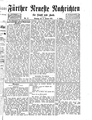 Fürther neueste Nachrichten für Stadt und Land (Fürther Abendzeitung) Sonntag 14. Januar 1872