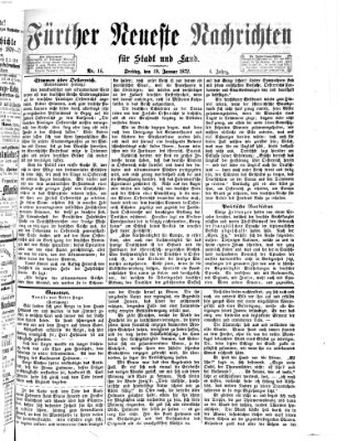 Fürther neueste Nachrichten für Stadt und Land (Fürther Abendzeitung) Freitag 19. Januar 1872