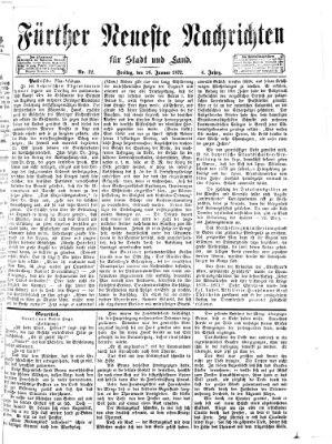 Fürther neueste Nachrichten für Stadt und Land (Fürther Abendzeitung) Freitag 26. Januar 1872