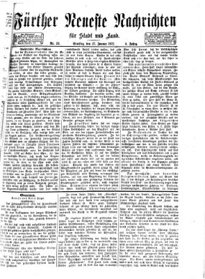 Fürther neueste Nachrichten für Stadt und Land (Fürther Abendzeitung) Samstag 27. Januar 1872