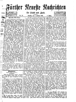 Fürther neueste Nachrichten für Stadt und Land (Fürther Abendzeitung) Samstag 3. Februar 1872